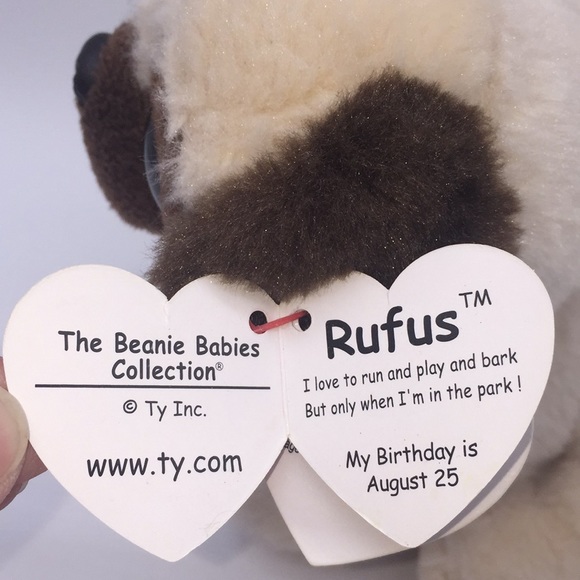 Ty Beanie Babies Rufus Puppy Dog Plush Stuffed Animal Toy - Picture 4 of 9